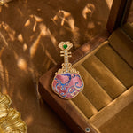 Buddha Stones Song Brocade Handmade Purple Pipa-shaped Energy Brooch