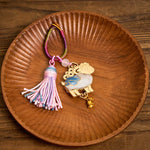 Buddha Stones Song Brocade Handmade Chinese Zodiac Luck Tassel Keychain