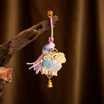 Buddha Stones Song Brocade Handmade Chinese Zodiac Luck Tassel Keychain