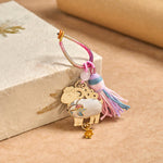 Buddha Stones Song Brocade Handmade Chinese Zodiac Luck Tassel Keychain