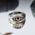 Buddha Stones Copper Dzi Beads Evil Eye Protection Adjustable Ring