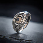 Buddha Stones Copper Dzi Beads Evil Eye Protection Adjustable Ring