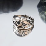 FREE Today: Blessing and Power Copper Dzi Beads Evil Eye Adjustable Ring