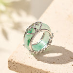 Buddha Stones Hollow Craft Copper Resin Self Care Ring