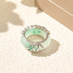 Buddha Stones Hollow Craft Copper Resin Self Care Ring