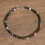 Buddha Stones Natural Indian Agate Bead Calm Necklace