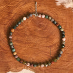 Buddha Stones Natural Indian Agate Bead Calm Necklace