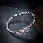 Buddha Stones Pure Copper Plated With Silver Twisted Cuff Bracelet