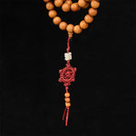 Buddha Stones Red Sandalwood Blessing Meditation Knotted Round Bead Mala