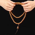 Buddha Stones Red Sandalwood Blessing Meditation Knotted Round Bead Mala