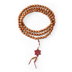 Buddha Stones Red Sandalwood Blessing Meditation Knotted Round Bead Mala