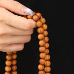 Buddha Stones Red Sandalwood Blessing Meditation Knotted Round Bead Mala