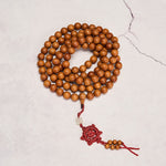 Buddha Stones Red Sandalwood Blessing Meditation Knotted Round Bead Mala