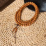 Buddha Stones Red Sandalwood Blessing Meditation Knotted Round Bead Mala