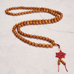 Buddha Stones Red Sandalwood Blessing Meditation Knotted Round Bead Mala