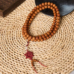 Buddha Stones Red Sandalwood Blessing Meditation Knotted Round Bead Mala