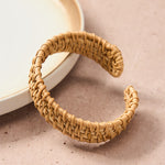 Buddha Stones Handwoven Natural Rattan Bohemian Open Cuff Bracelet