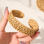 FREE Today: Healing and Strength Handwoven Natural Rattan Bohemian Open Cuff Bracelet