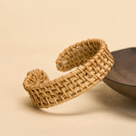 Buddha Stones Handwoven Natural Rattan Bohemian Open Cuff Bracelet