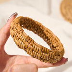 Buddha Stones Handwoven Rattan Bohemian Resort Wide Bracelet Bangle