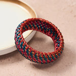 Buddha Stones Natural Rattan Protection Hand-Woven Boho Wide Bracelet Bangle