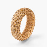 Buddha Stones Natural Rattan Protection Hand-Woven Boho Wide Bracelet Bangle