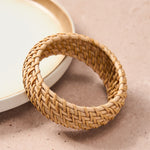 Buddha Stones Natural Rattan Protection Hand-Woven Boho Wide Bracelet Bangle