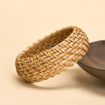 Buddha Stones Natural Rattan Protection Hand-Woven Boho Wide Bracelet Bangle