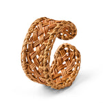 Buddha Stones Handwoven Natural Rattan Boho Resort Adjustable Cuff Bracelet