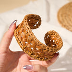 Buddha Stones Handwoven Natural Rattan Boho Resort Adjustable Cuff Bracelet