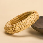 Buddha Stones Hand-Woven Rattan Grounding Bohemian Beach Wide Bracelet Bangle