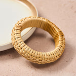 Buddha Stones Hand-Woven Rattan Grounding Bohemian Beach Wide Bracelet Bangle