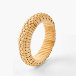 Buddha Stones Hand-Woven Rattan Grounding Bohemian Beach Wide Bracelet Bangle