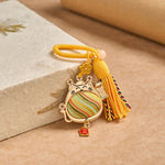 FREE Today: Peace and Protection Song Brocade Lucky Cat Prosperity Tassel Keychains
