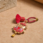 Buddha Stones Song Brocade Handmade Chinese Zodiac Tassel Lucky Keychain