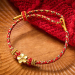 Buddha Stones Hand-Woven Red String Koi Fish Flower Protection Bracelet