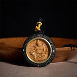 Buddha Stones Small Leaf Red Sandalwood Ebony Wood Yellow Jambhala Bodhisattva Green Tara Protection Necklace Pendant