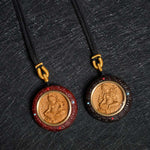 Buddha Stones Small Leaf Red Sandalwood Ebony Wood Yellow Jambhala Bodhisattva Green Tara Protection Necklace Pendant