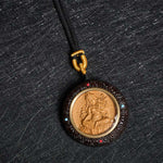 Buddha Stones Small Leaf Red Sandalwood Ebony Wood Yellow Jambhala Bodhisattva Green Tara Protection Necklace Pendant