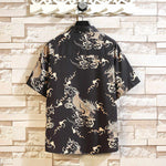 Buddha Stones Summer Dragon Pattern Buttons Up Men's Short Sleeve Shirts