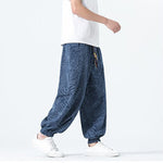 Buddha Stones Spring Summer Casual Boho Drawstring Leopard Cropped Pants Men's Harem Pants With Pockets