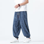 Buddha Stones Spring Summer Casual Boho Drawstring Leopard Cropped Pants Men's Harem Pants With Pockets