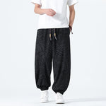 Buddha Stones Spring Summer Casual Boho Drawstring Leopard Cropped Pants Men's Harem Pants With Pockets