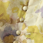 Buddha Stones Spring Summer Vintage Drawstring Yellow Floral Women's Short Sleeve Midi Dress