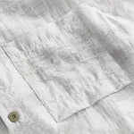 Buddha Stones Spring Summer Casual Minimalist Button-Up Solid Grey Ink Wash Men's Shirts With Patch Pocket