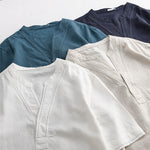 Buddha Stones Summer Casual V-Neck Solid Men's Short Sleeve T-Shirts