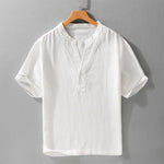 Buddha Stones Summer Casual V-Neck Solid Men's Short Sleeve T-Shirts