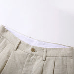 Buddha Stones Summer Casual Button Zipper Design Solid Front Pleats Men's Shorts With Pockets