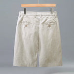 Buddha Stones Summer Casual Button Zipper Design Solid Front Pleats Men's Shorts With Pockets
