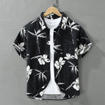 Buddha Stones Summer Casual Button-Up Floral Men's Shirts With Patch Pocket